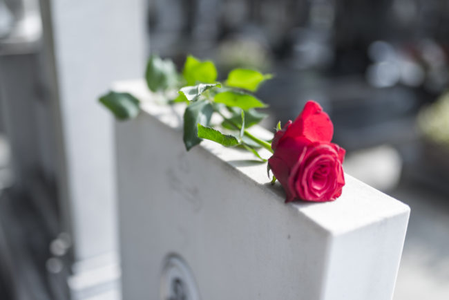 Flower at a funeral